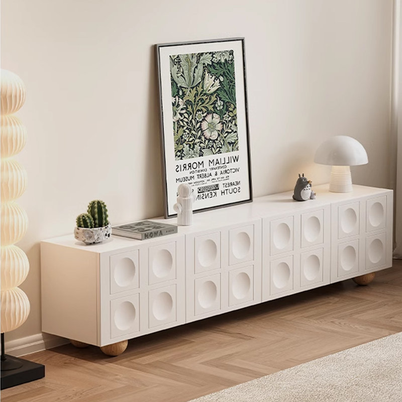 Orxva Galaxy Creamy white simple solid wood TV cabinet | Wayfair